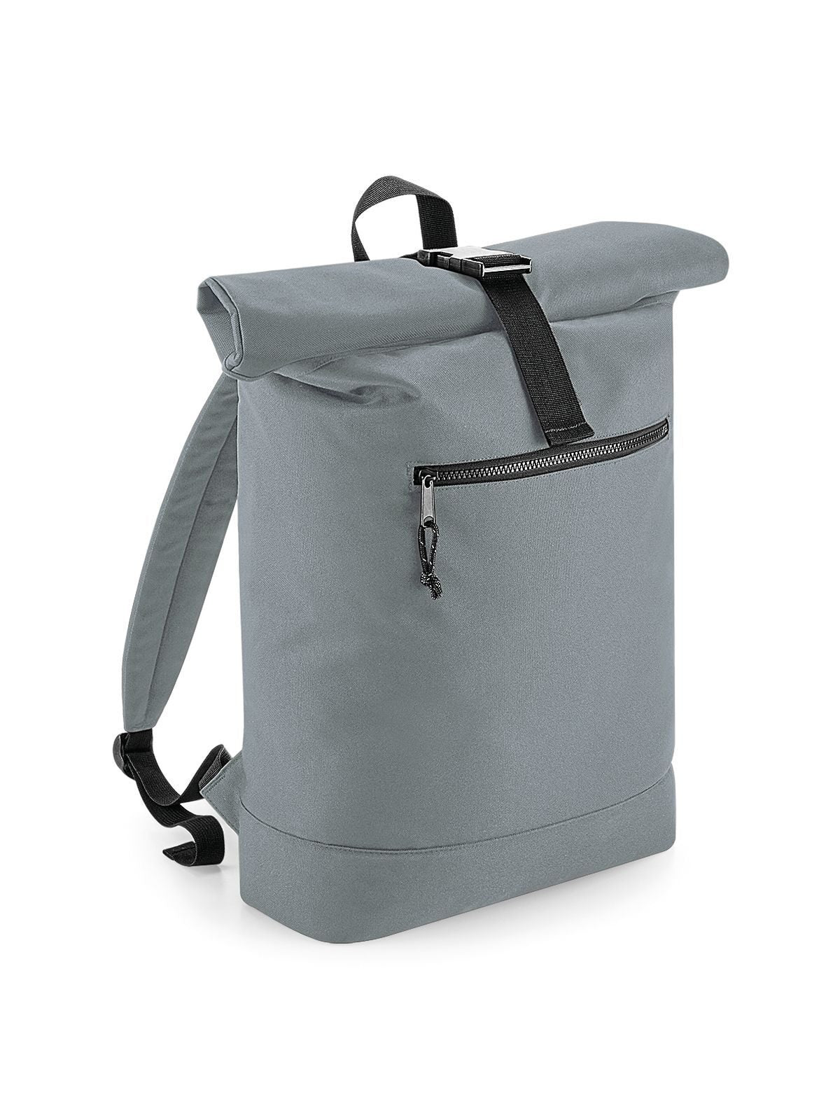 Recycled Roll-Top Backpack Herren Tasche / Rucksack – Bag Base – Farbe pure grey – individuell veredelbar