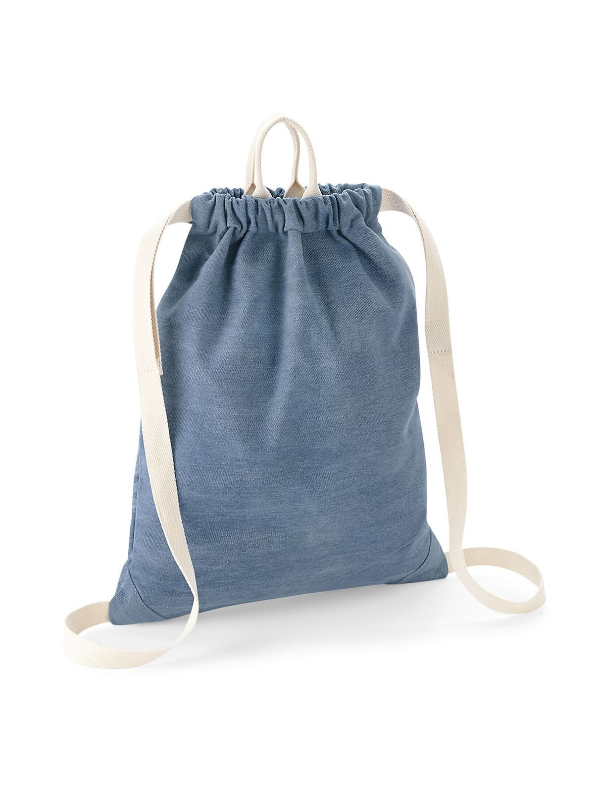 Denim Gymsac Herren Tasche / Rucksack – Bag Base – Farbe light denim – individuell veredelbar