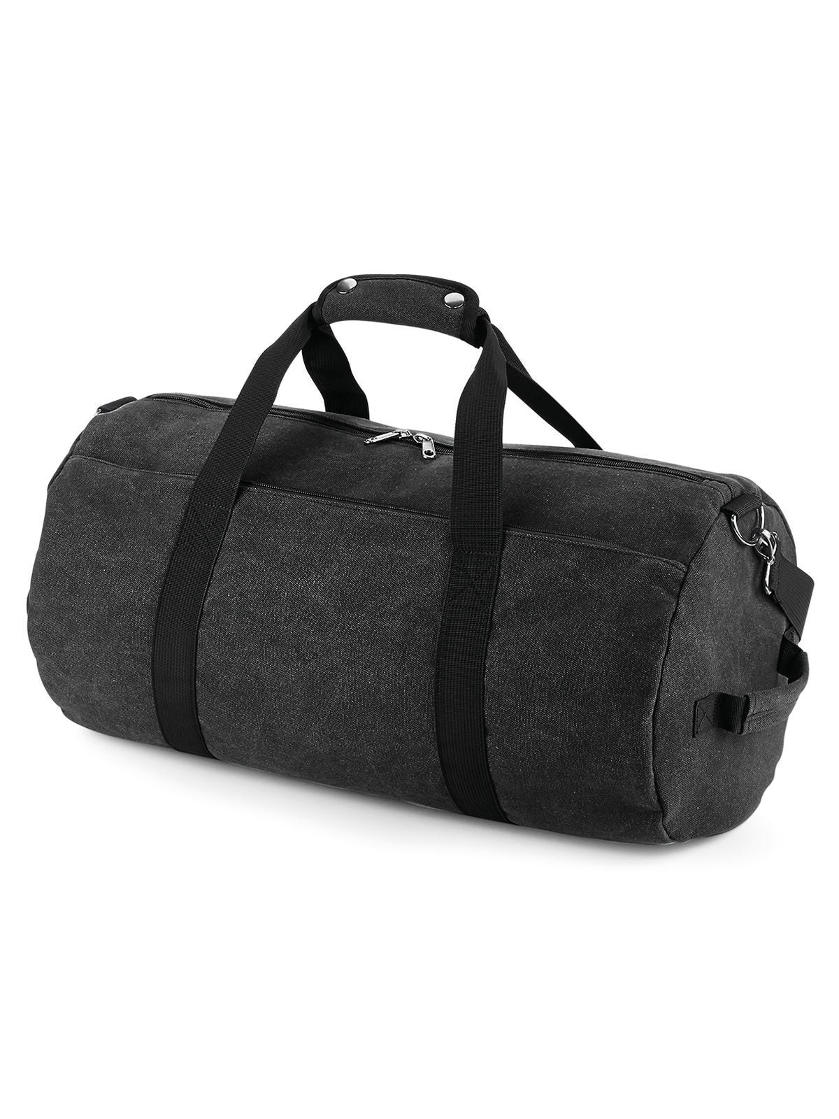 Vintage Canvas Barrel Bag Herren Tasche / Rucksack – Bag Base – Farbe vintage black – individuell veredelbar