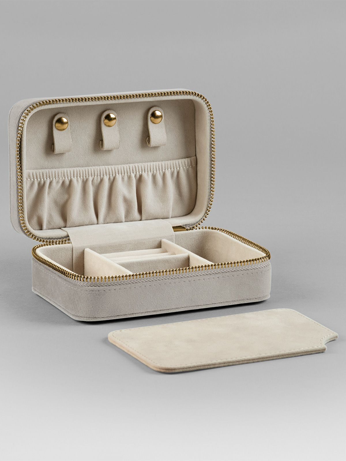 Velvet Travel Jewellery Box Herren Zubehör – Bag Base – Farbe moonstone – individuell veredelbar