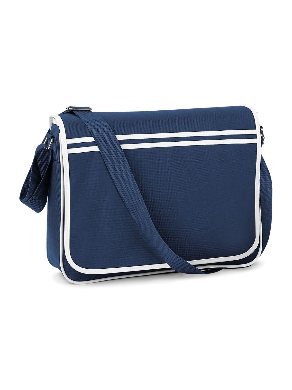 Retro Messenger Herren Tasche / Rucksack – Bag Base – Farbe french navy/white – individuell veredelbar