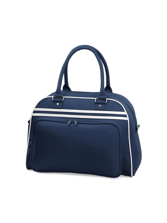 Retro Bowling Bag Herren Tasche / Rucksack – Bag Base – Farbe french navy/white – individuell veredelbar