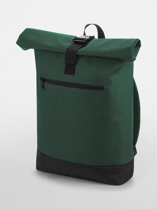 Roll-Top Backpack Herren Tasche / Rucksack – Bag Base – Farbe bottle green – individuell veredelbar