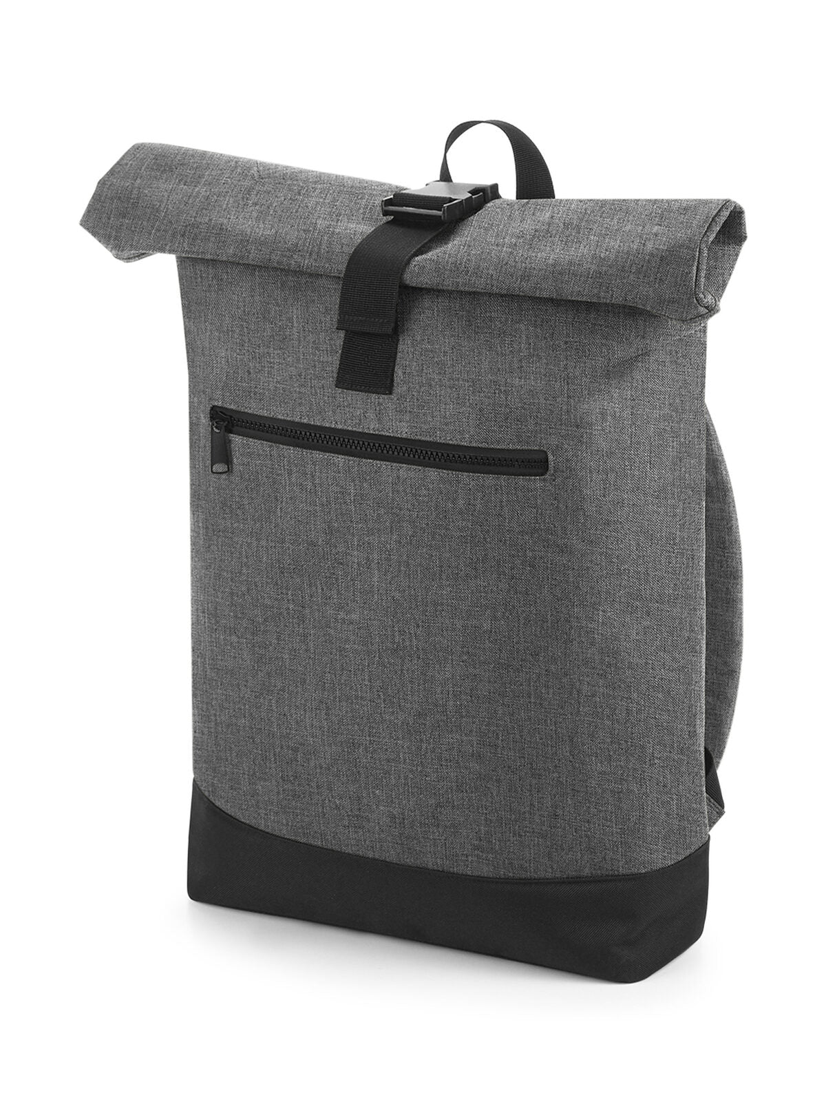 Roll-Top Backpack Herren Tasche / Rucksack – Bag Base – Farbe grey marl/black – individuell veredelbar