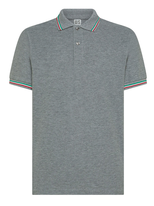 Italy Poloshirt – Black Spider – Farbe grey heather – individuell veredelbar