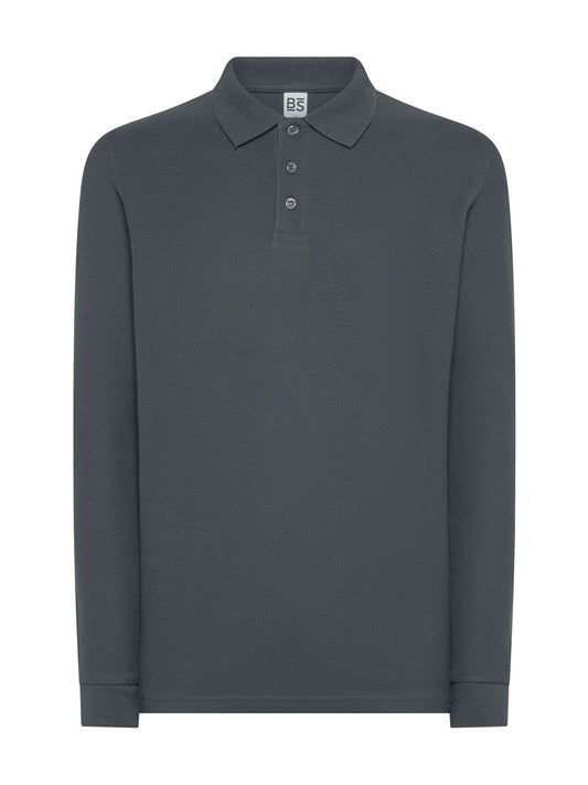 Evolution Polo LS Poloshirt – Black Spider – Farbe Dunkelgrau – individuell veredelbar