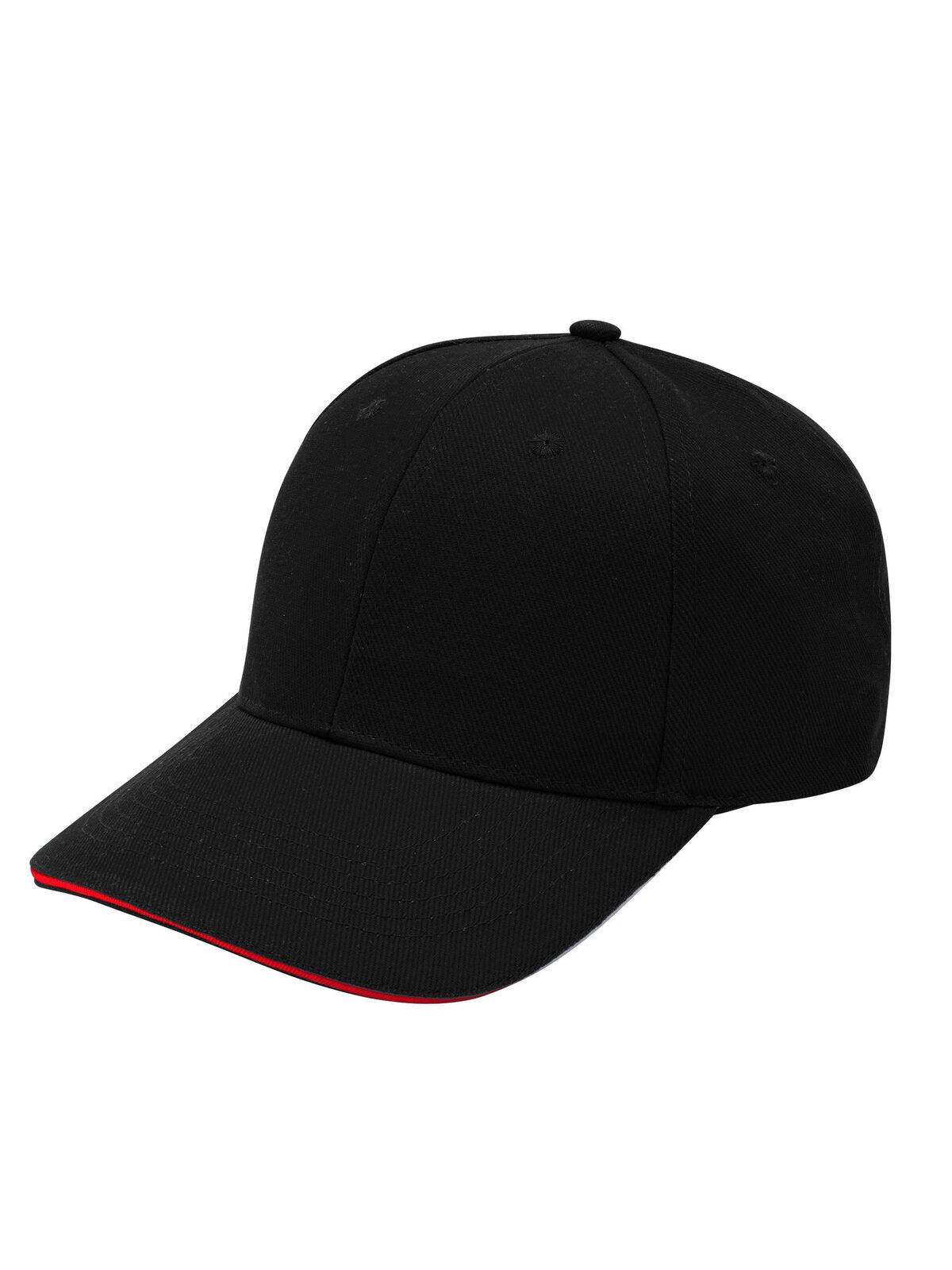 Baseball Caps Flow Piping Schwarz/classic Rot bestickbar und bedruckbar – LA1970