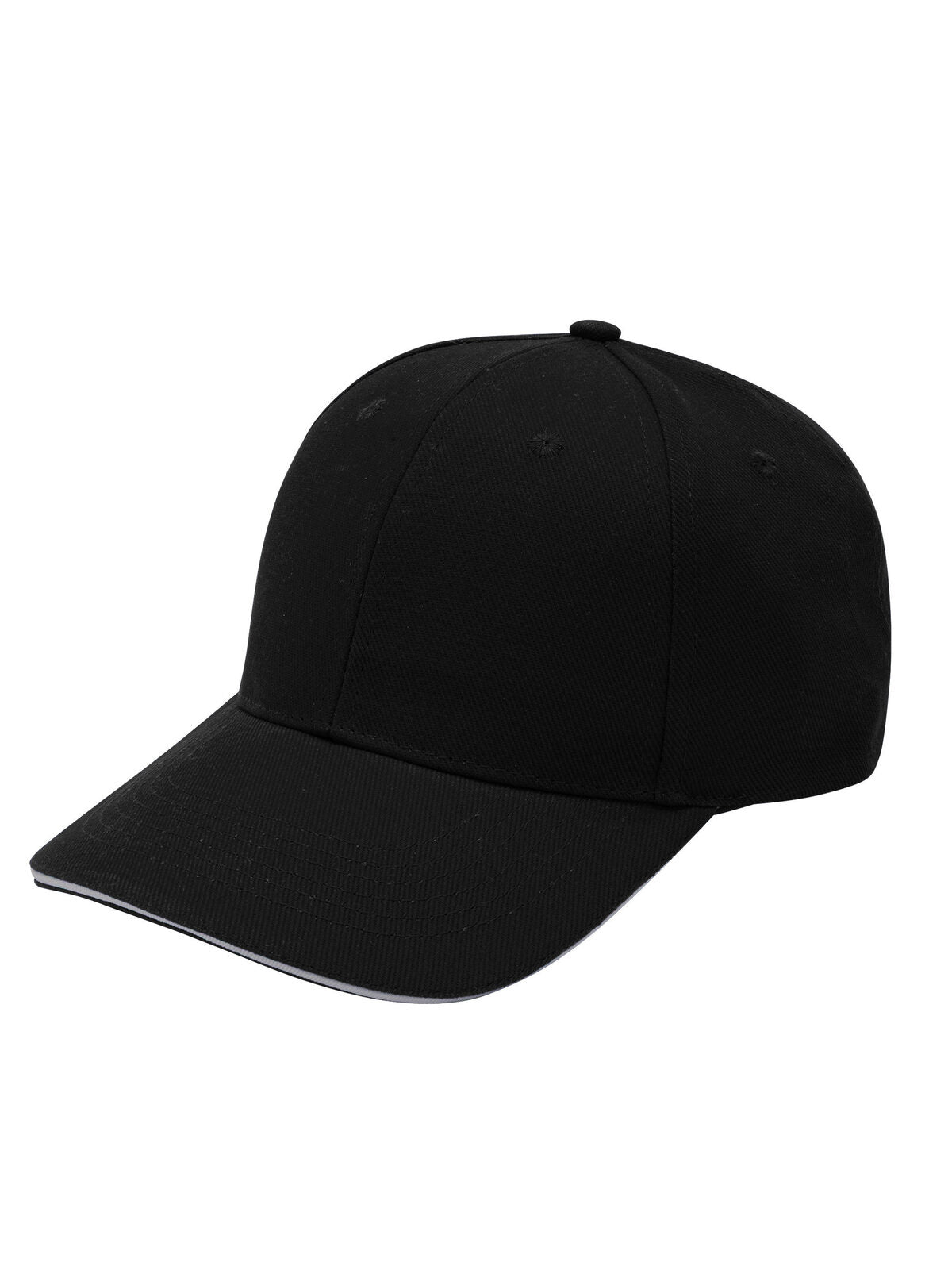 Baseball Caps Flow Piping Schwarz/Weiß bestickbar und bedruckbar – LA1970