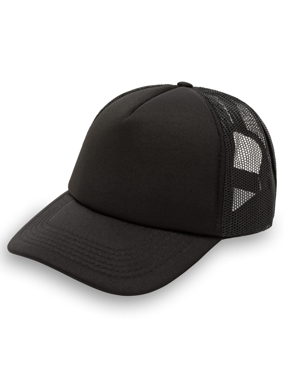 Trucker Caps Glam Schwarz/Schwarz bestickbar und bedruckbar – LA1970