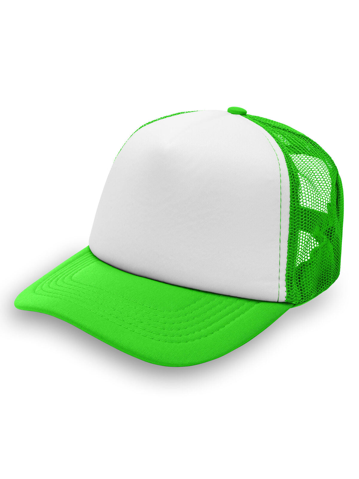 Trucker Caps Glam Green Fluo/Weiß bestickbar und bedruckbar – LA1970