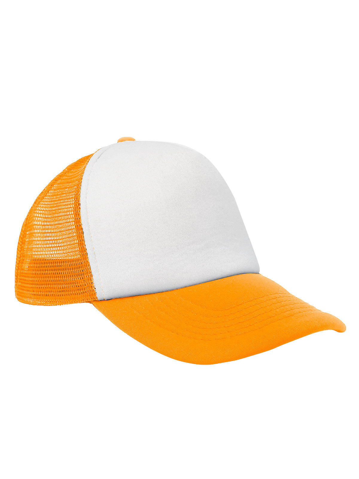 Trucker Caps Glam orange fluo/Weiß bestickbar und bedruckbar – LA1970