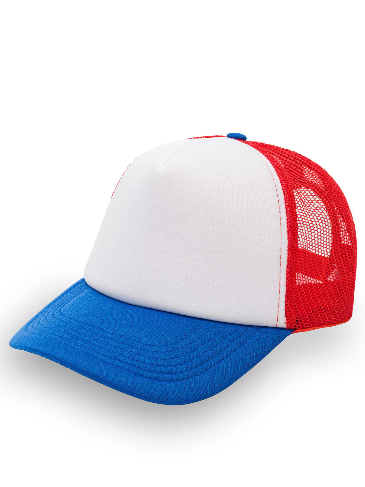 Trucker Caps Glam Weiß/Rot/Royalblaublau bestickbar und bedruckbar – LA1970