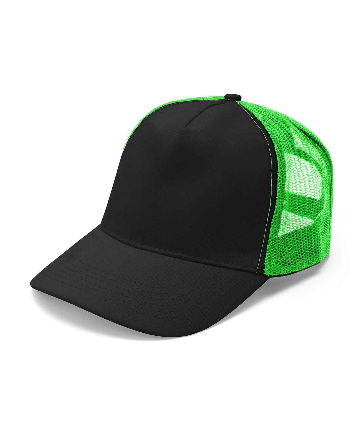Trucker Caps Drummer Schwarz/green fluo bestickbar und bedruckbar – LA1970