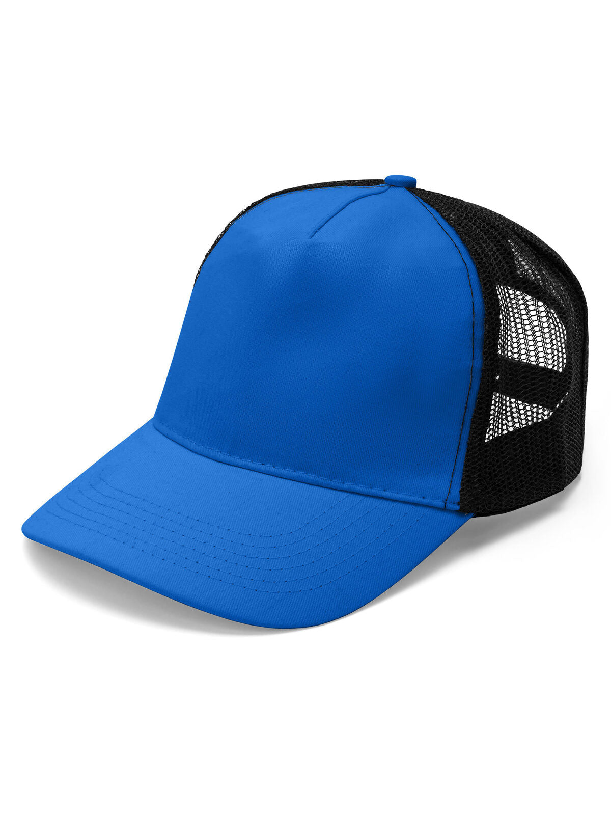 Trucker Caps Drummer Royalblau blue/Schwarz bestickbar und bedruckbar – LA1970
