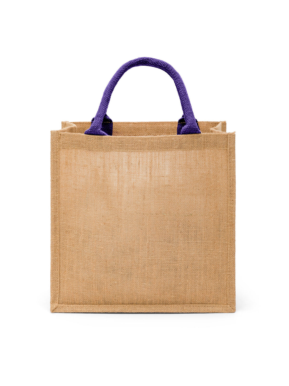Jute Herren Tasche / Rucksack – Black Spider – Farbe natural/purple – individuell veredelbar
