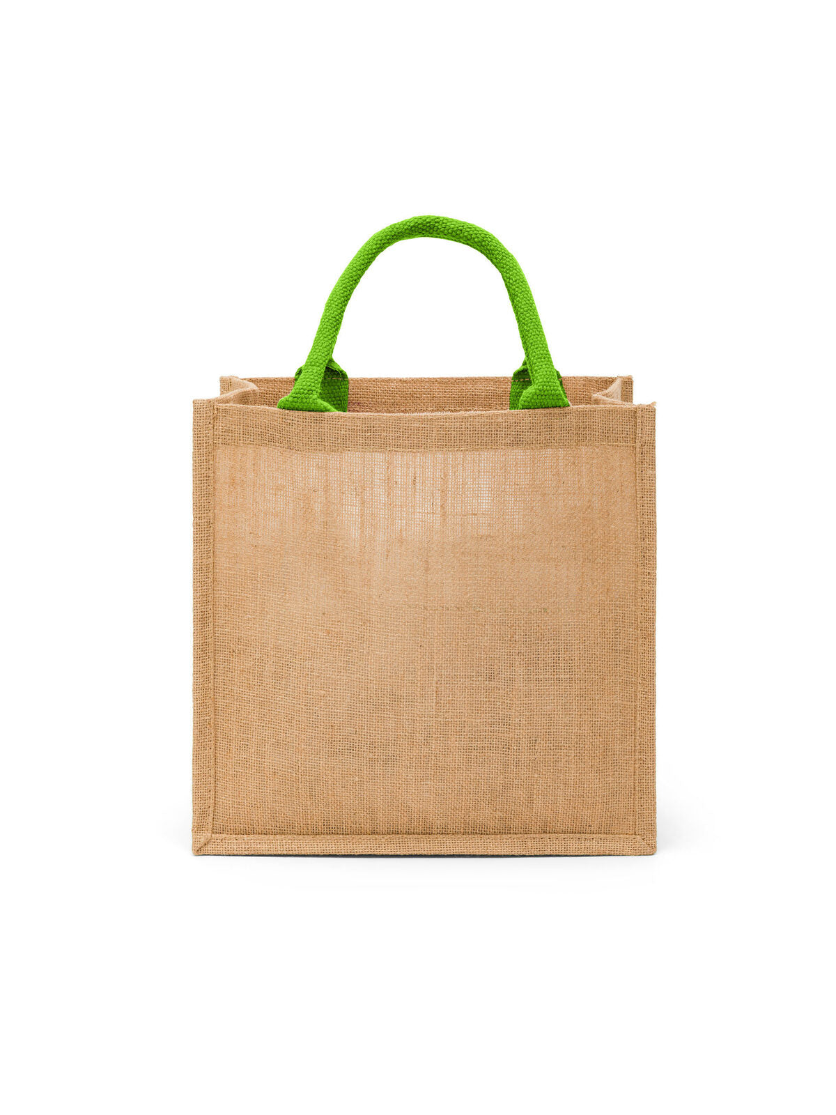 Jute Herren Tasche / Rucksack – Black Spider – Farbe natural/lime – individuell veredelbar