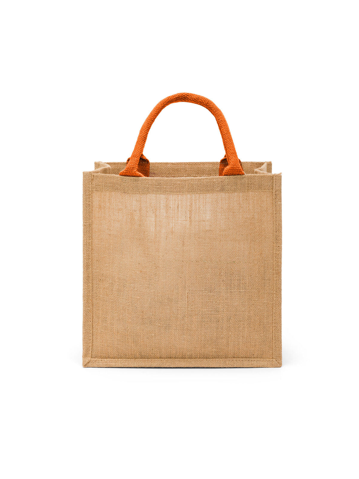 Jute Herren Tasche / Rucksack – Black Spider – Farbe natural/orange – individuell veredelbar