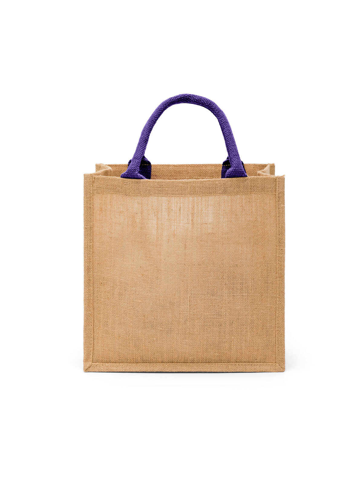 Jute Herren Tasche / Rucksack – Black Spider – Farbe natural/purple – individuell veredelbar
