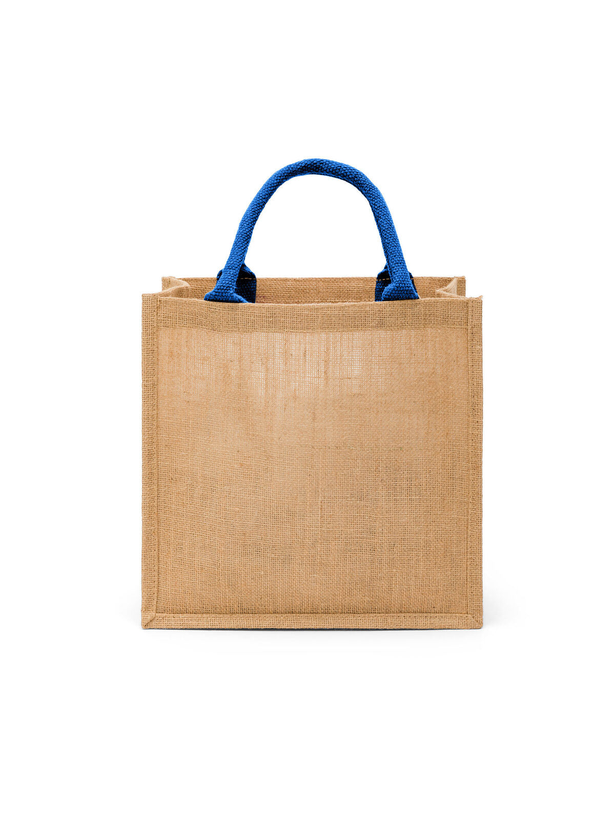 Jute Herren Tasche / Rucksack – Black Spider – Farbe natural/royal blue – individuell veredelbar
