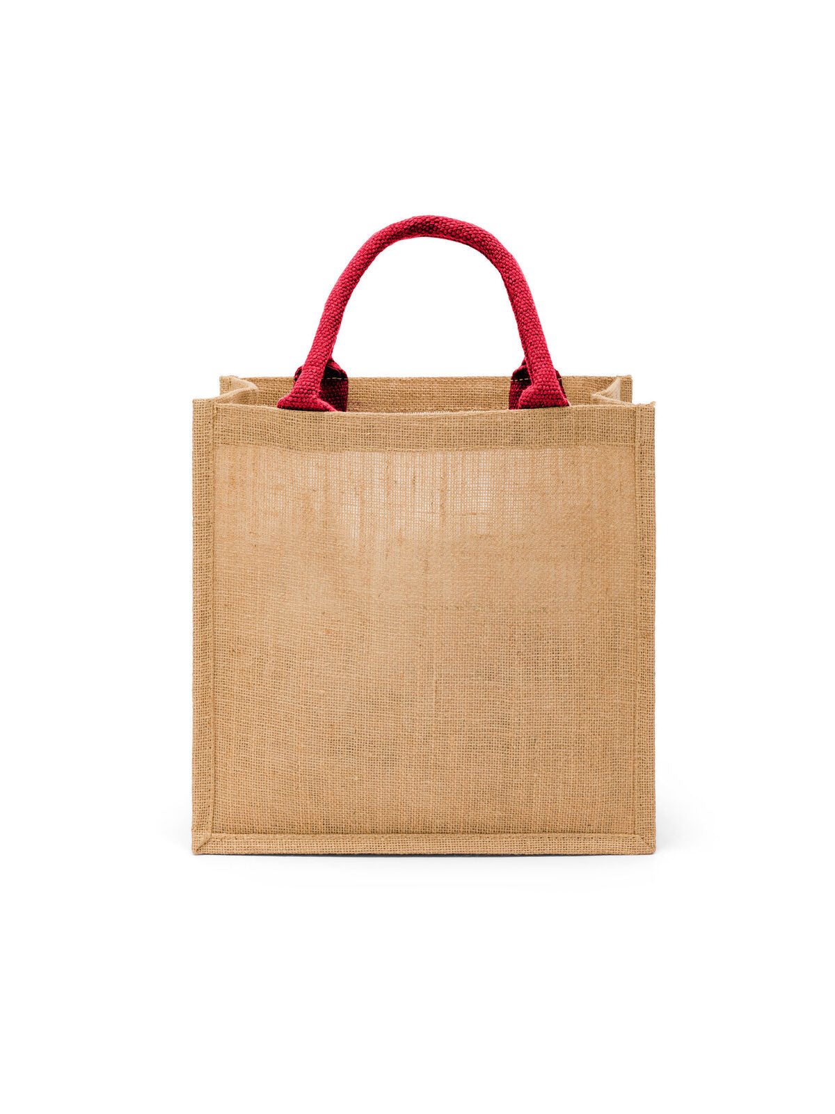 Jute Herren Tasche / Rucksack – Black Spider – Farbe natural/red – individuell veredelbar
