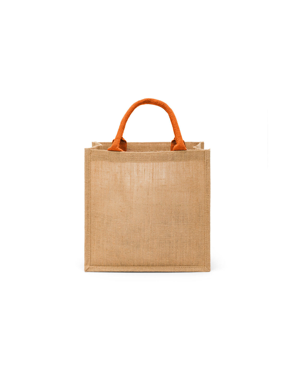 Jute Herren Tasche / Rucksack – Black Spider – Farbe natural/orange – individuell veredelbar