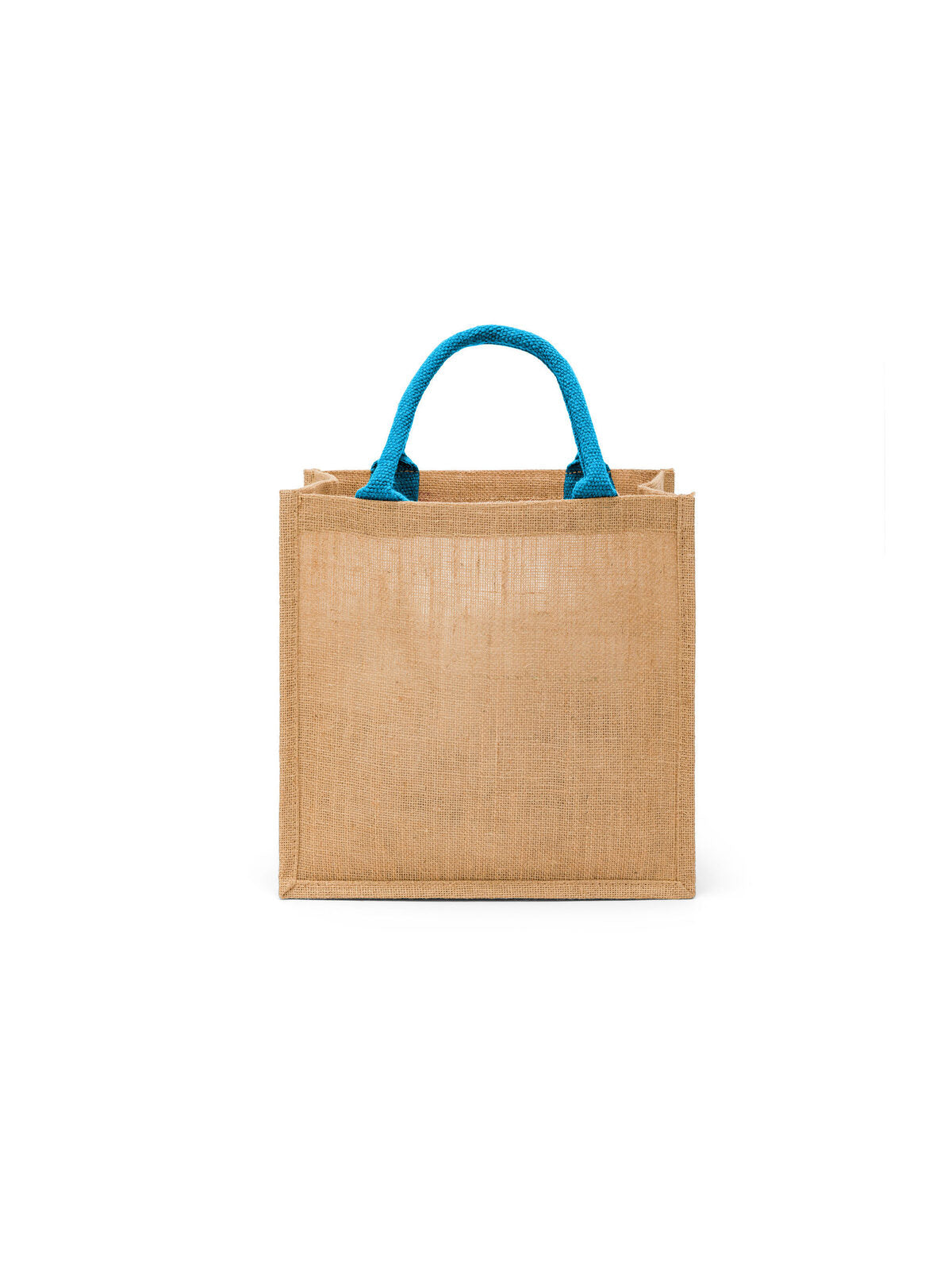 Jute Herren Tasche / Rucksack – Black Spider – Farbe natural/turquoise – individuell veredelbar