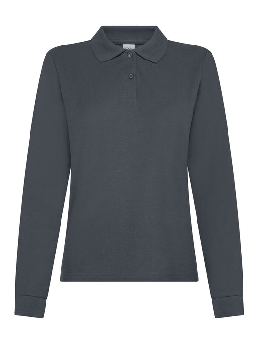 Evolution Polo Women LS Damen Poloshirt – Black Spider – Farbe Dunkelgrau – individuell veredelbar