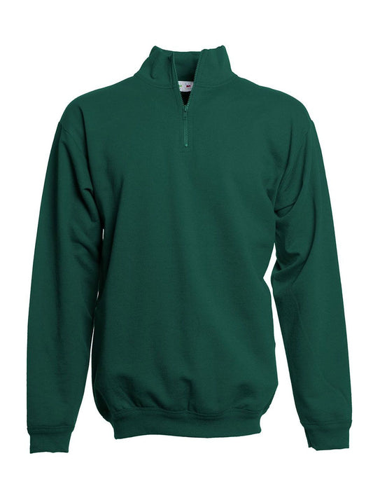 Zip Neck Sweat Herren Sweatshirt / Hoodie – Black Spider – Farbe bottle green – individuell veredelbar
