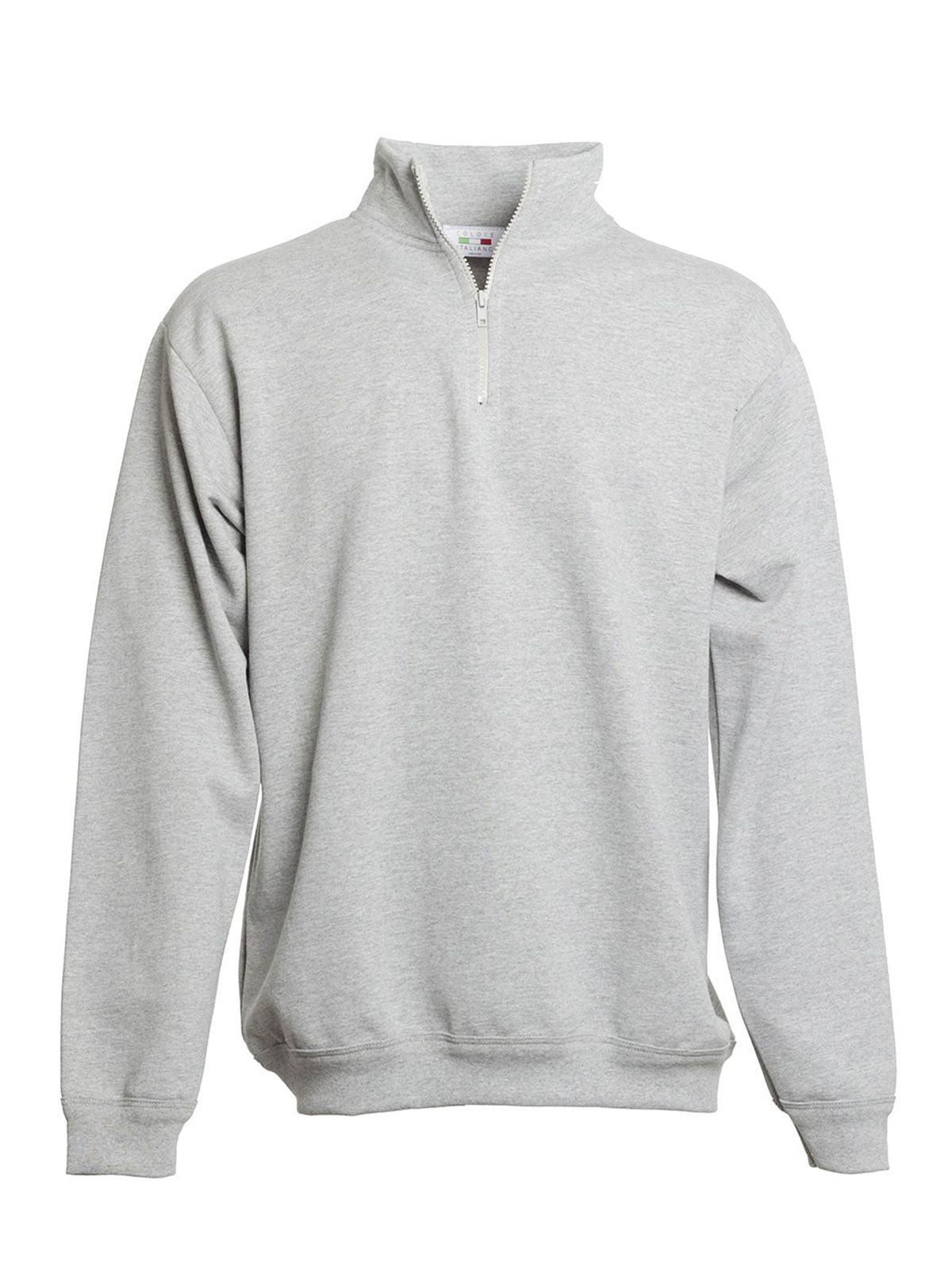Zip Neck Sweat Herren Sweatshirt / Hoodie – Black Spider – Farbe Grau – individuell veredelbar