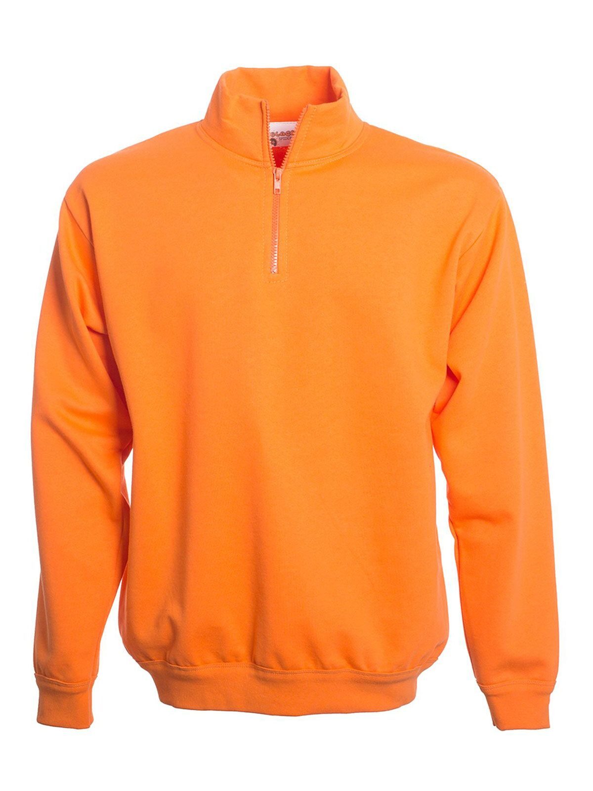 Zip Neck Sweat Herren Sweatshirt / Hoodie – Black Spider – Farbe Orange – individuell veredelbar
