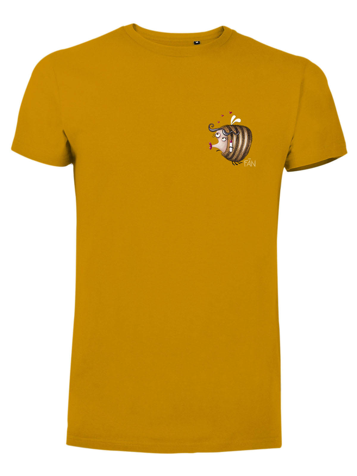 Damen T-Shirt in Mustard mit Bee Lipstick Fan Motiv