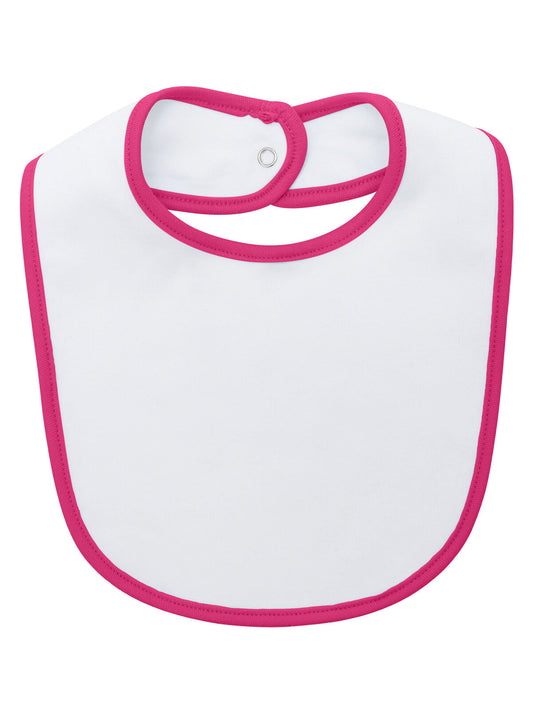 Baby bib double layer Babybekleidung – Black Spider – Farbe white/fuchsia – individuell veredelbar