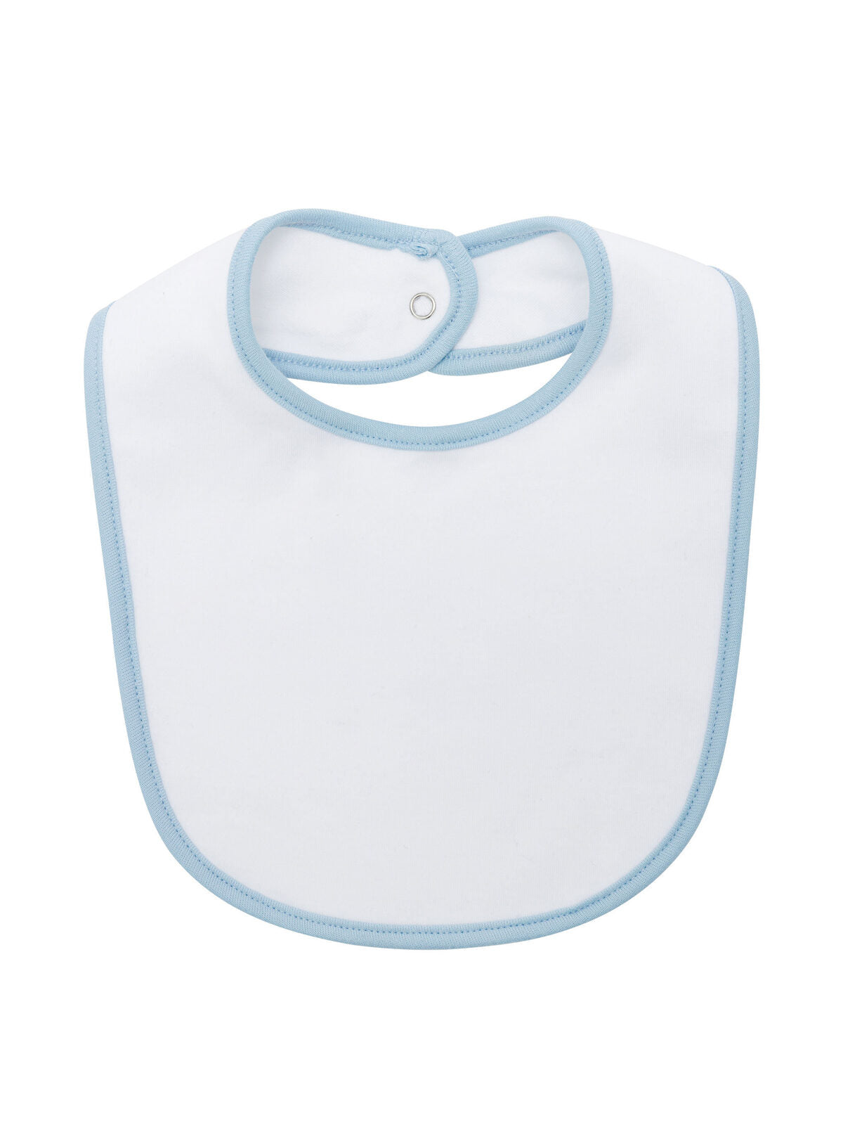 Baby bib double layer Babybekleidung – Black Spider – Farbe white/sky – individuell veredelbar