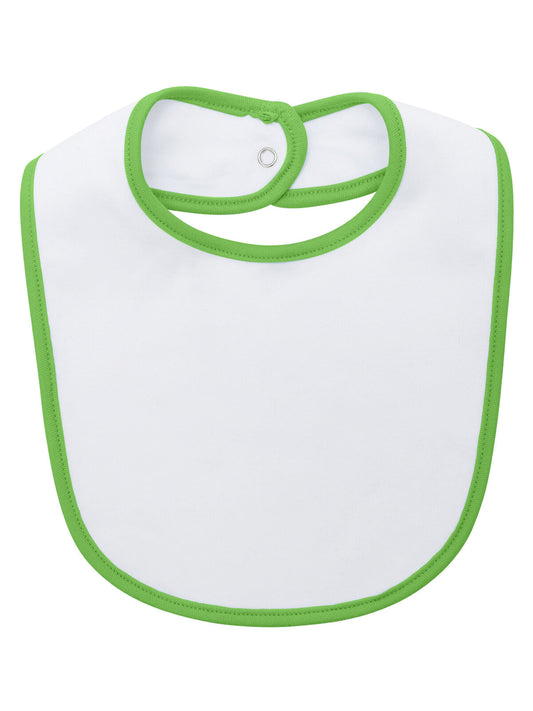 Baby bib double layer Babybekleidung – Black Spider – Farbe white/lime – individuell veredelbar