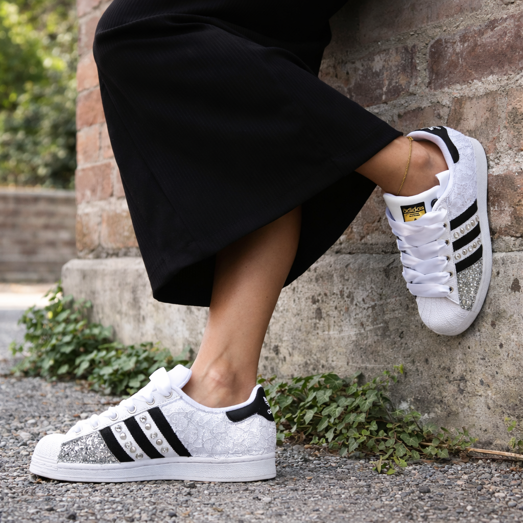 LA1970 Sneakers personalizzate – Adidas Superstar Pizzo Bianco