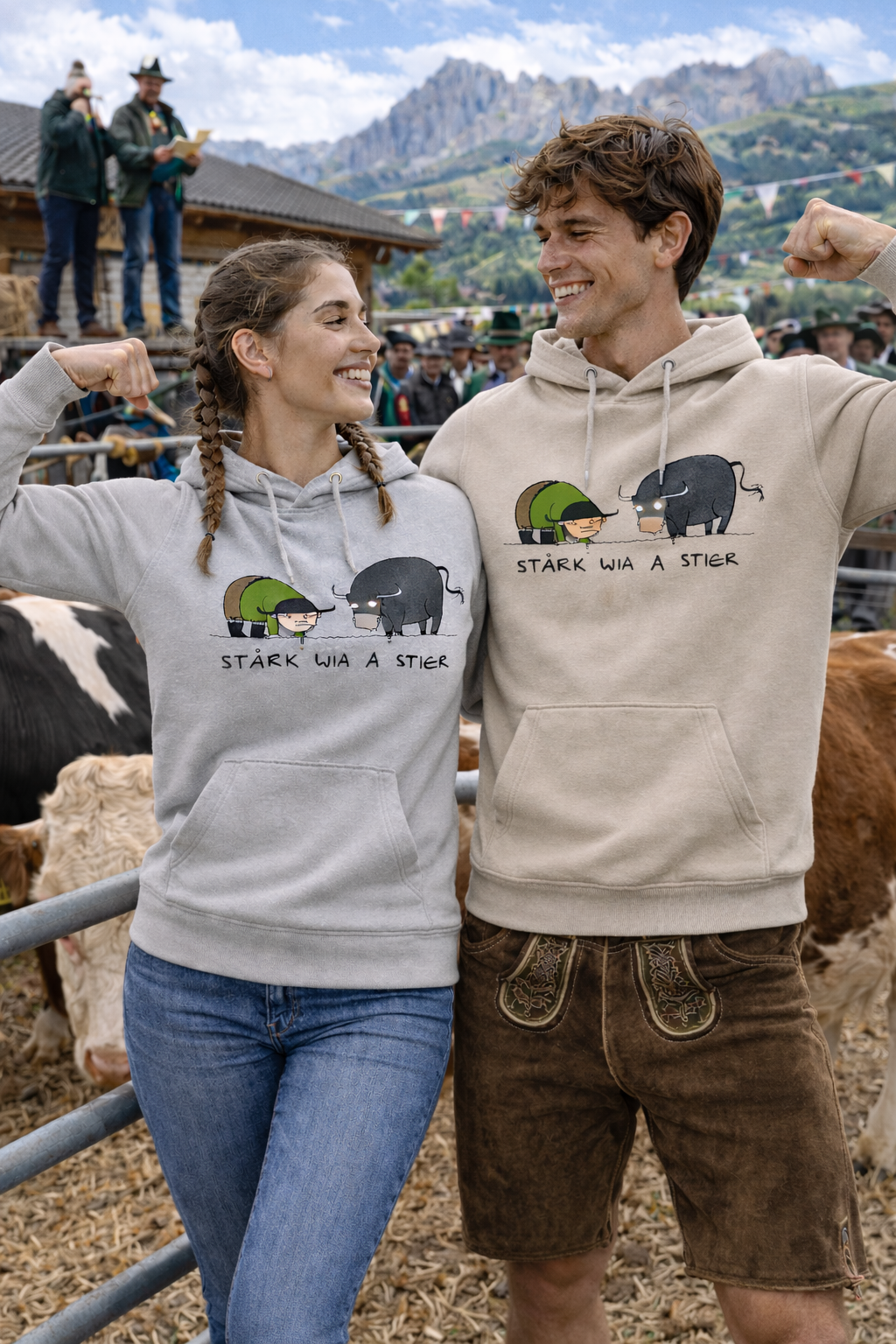 Jochen Gasser Unisex Hoodie – HOFER Strong as a Bull
