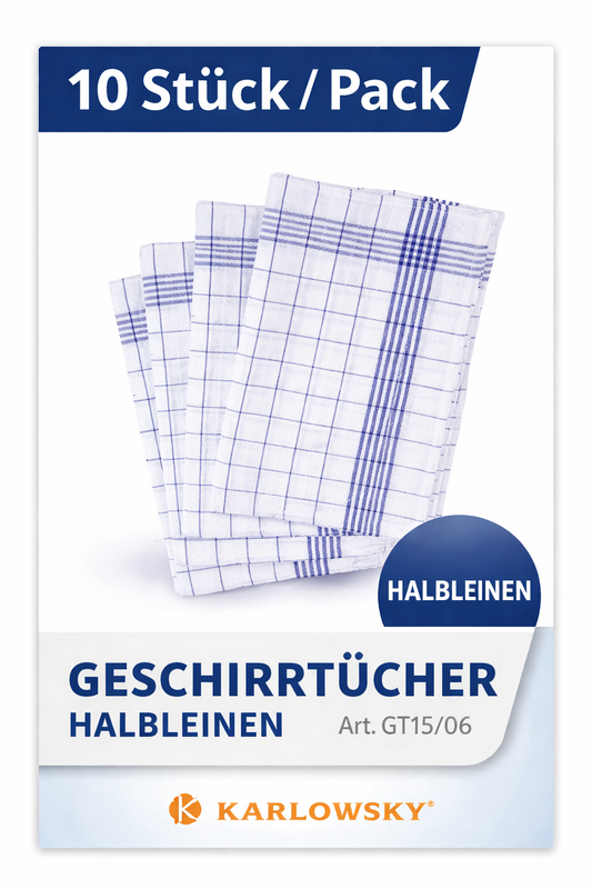 Geschirrtuch Halbleinen – 10 Stück / Pack (KARLOWSKY)