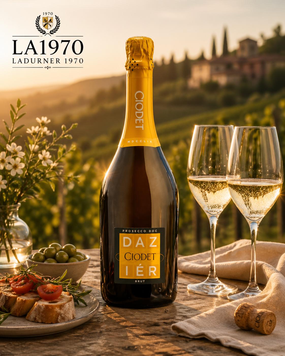 DAZIÉR Prosecco DOC Treviso Brut 0,75l – con etichetta personalizzata | LA1970
