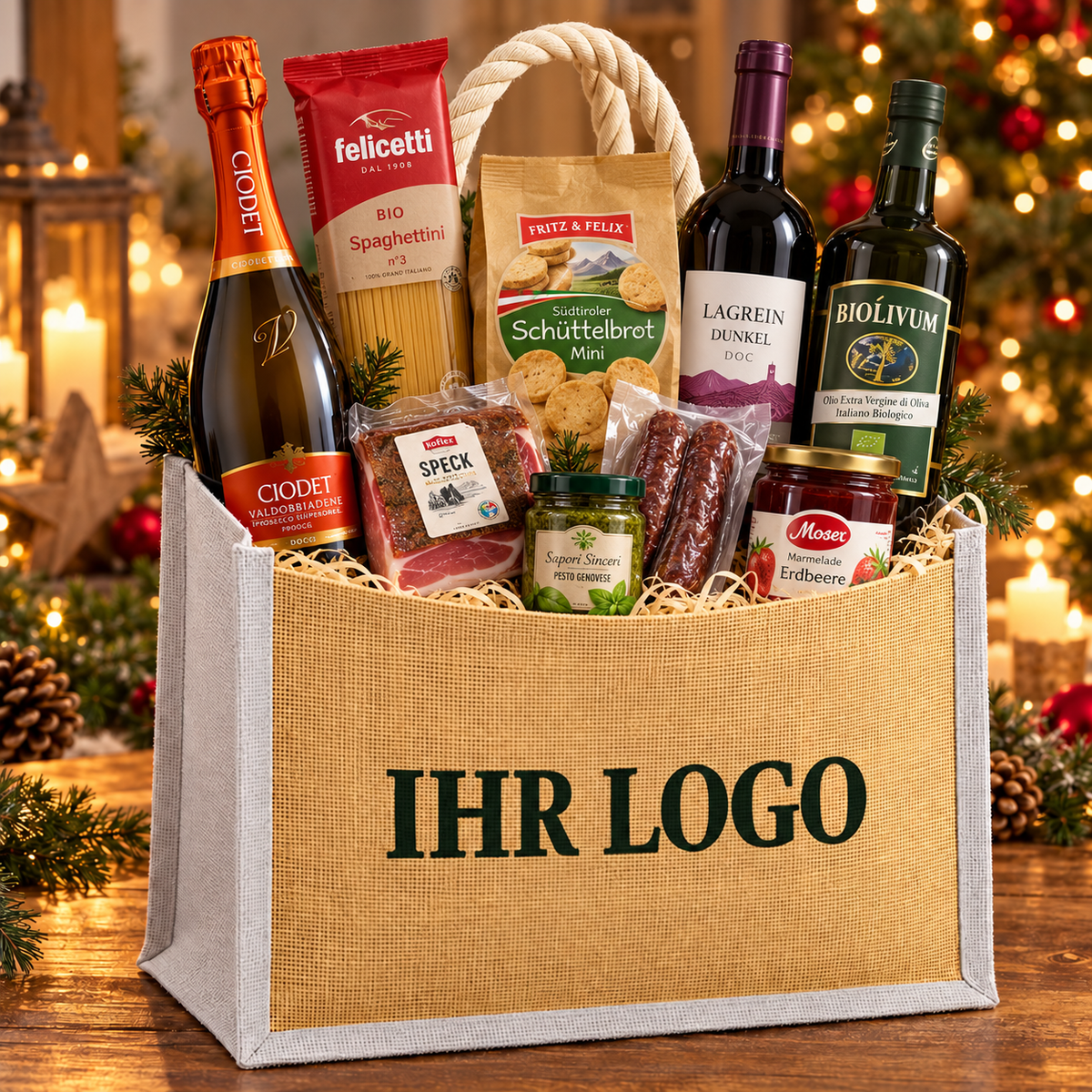 Herzhafte Weihnachtstasche Premium mit Südtiroler Spezialitäten