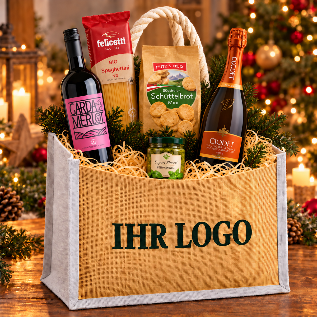 Weihnachtstasche Genuss mit italienischen Spezialitäten