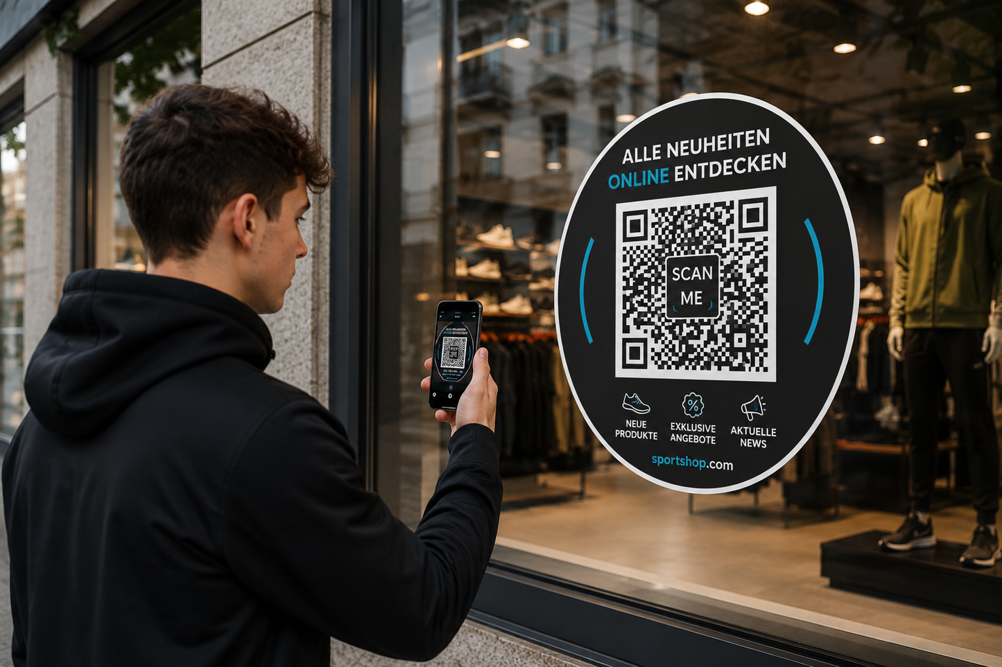myvolui QR-Code Aufkleber Premium – Wasserfest &amp; Kratzfest (ab 50 Stück)
