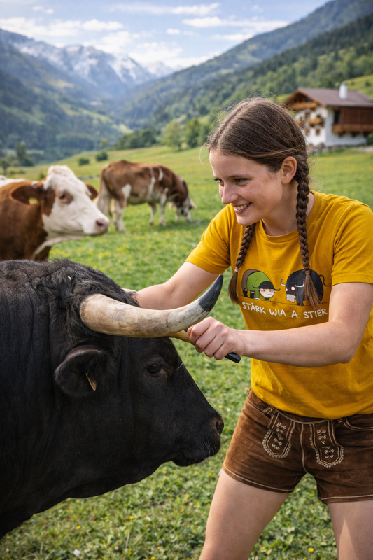 Jochen Gasser Damen T-Shirt – HOFER Stark wie a Stier Design
