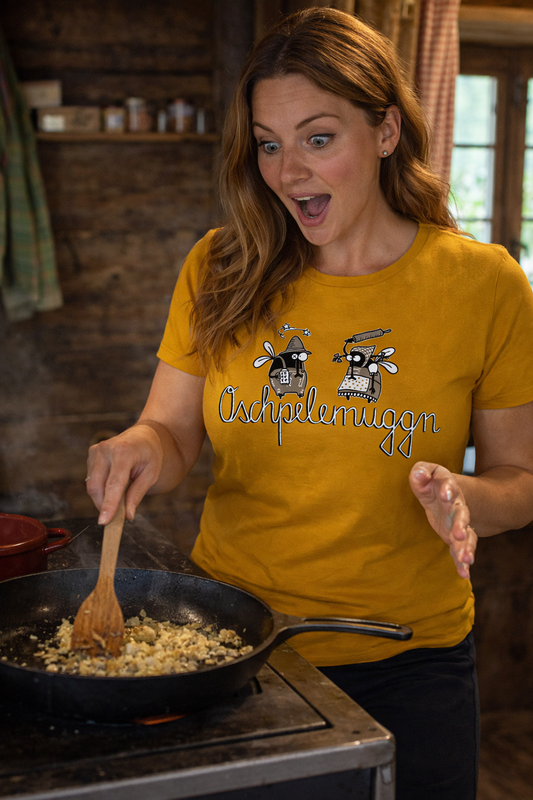 Jochen Gasser Damen T-Shirt – Oschpelemuggn Design