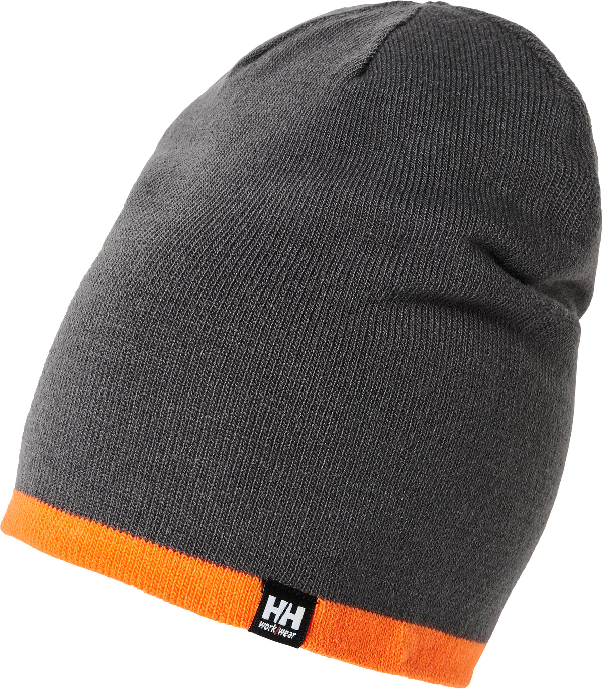 Strickmütze Classic – wendbar – Dunkelgrau/Orange
