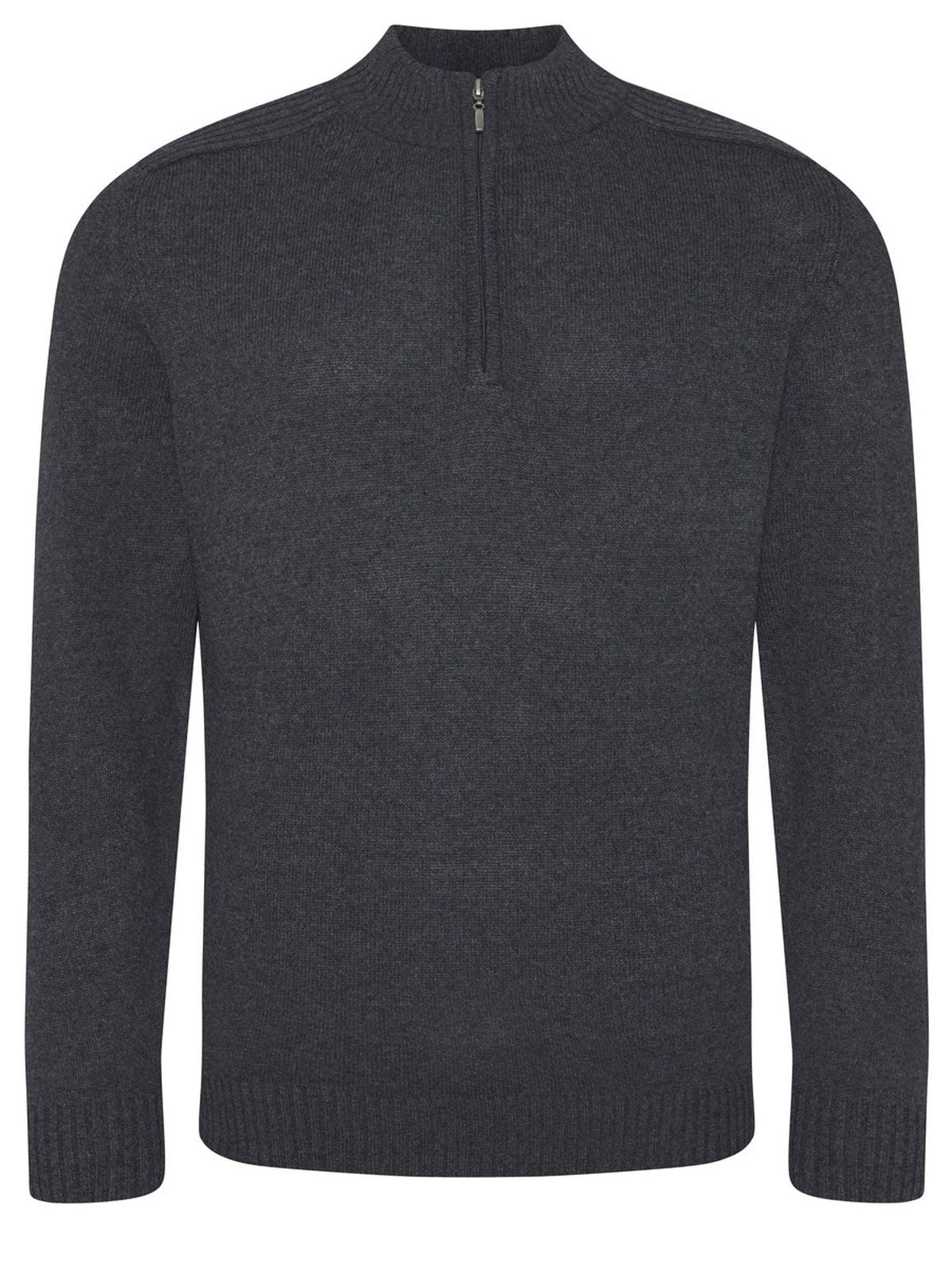 Wakhan 1/4 Zip Knit Sweater Strick / Weste – Ecologie by AWDis – Farbe Anthrazit – individuell veredelbar