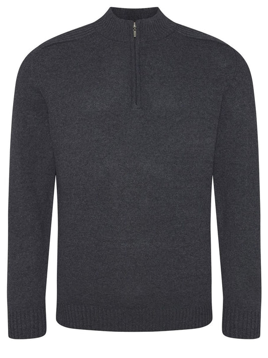 Wakhan 1/4 Zip Knit Sweater Strick / Weste – Ecologie by AWDis – Farbe Anthrazit – individuell veredelbar