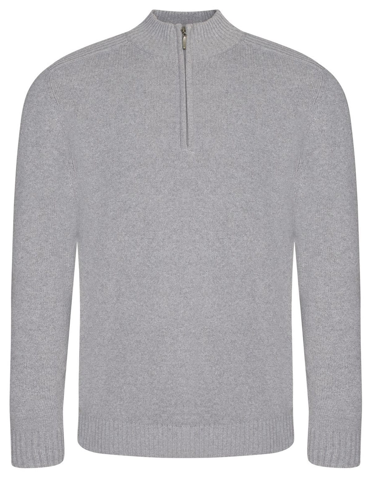 Wakhan 1/4 Zip Knit Sweater Strick / Weste – Ecologie by AWDis – Farbe heather grey – individuell veredelbar