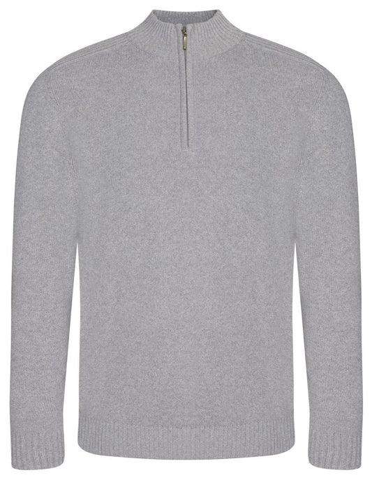 Wakhan 1/4 Zip Knit Sweater Strick / Weste – Ecologie by AWDis – Farbe heather grey – individuell veredelbar