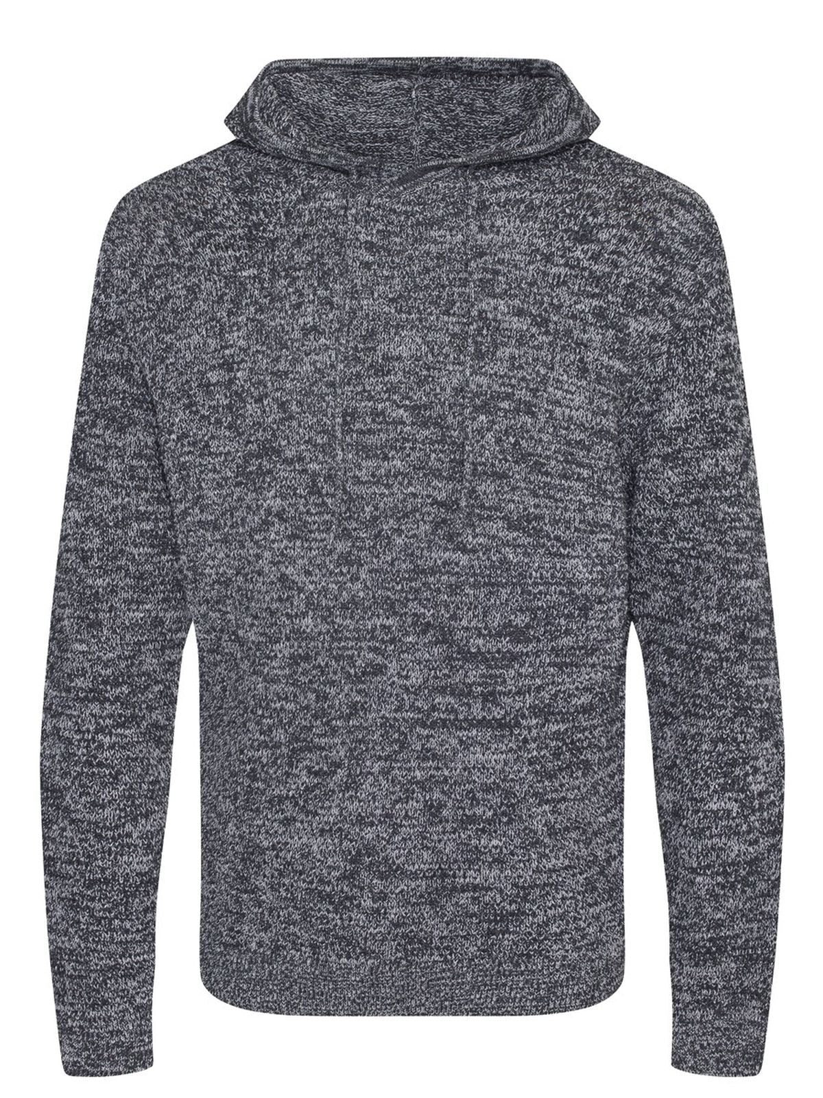Iguazu Knitted Hoody Strick / Weste – Ecologie by AWDis – Farbe heather grey/charcoal – individuell veredelbar