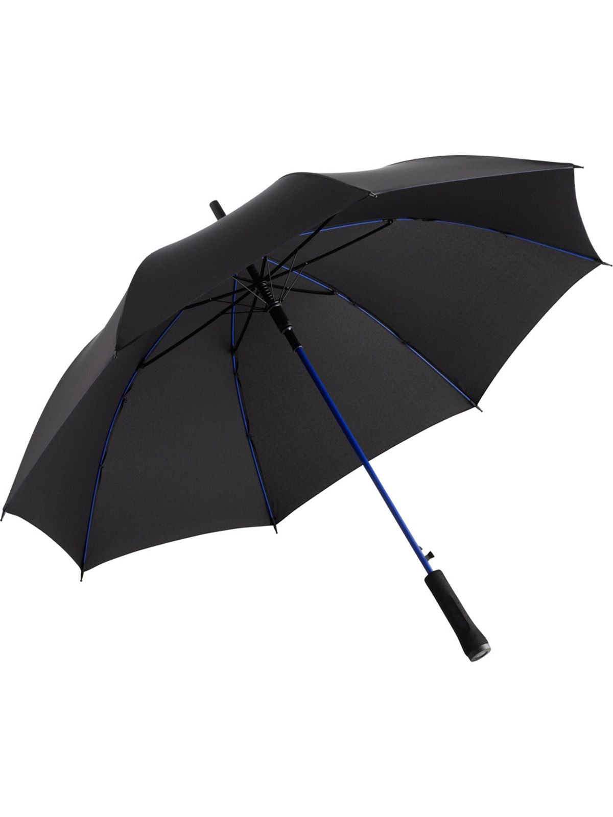 Ombrello Bastone con asta colorata Herren Regenschirm – FAre – Farbe Black-Euroblue – individuell veredelbar